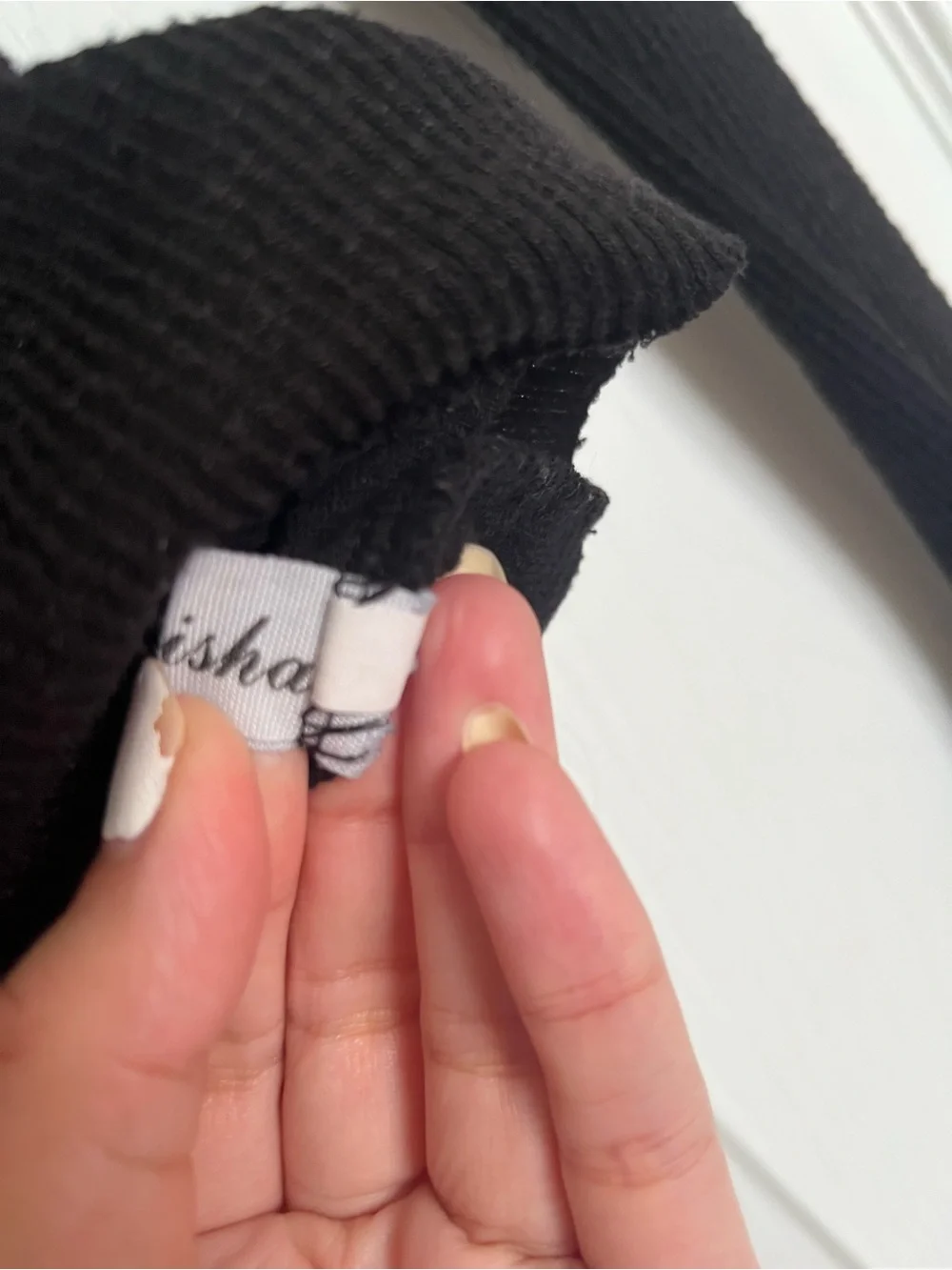 Ada Black Ribbed Long-Sleeve Crew Top